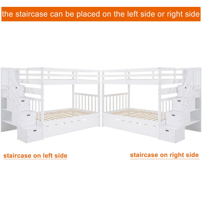 Twin over Twin/Full Bunk Bed with Twin Size Trundle - 7DAY'S