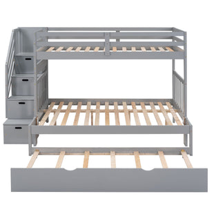 Twin over Twin/Full Bunk Bed with Twin Size Trundle - 7DAY'S