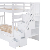 Twin over Twin/Full Bunk Bed with Twin Size Trundle - 7DAY'S