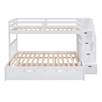 Twin over Twin/Full Bunk Bed with Twin Size Trundle - 7DAY'S