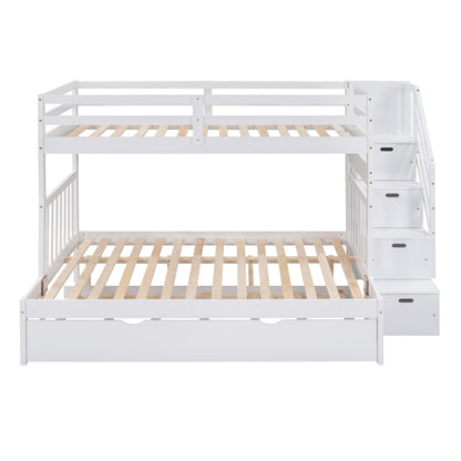 Twin over Twin/Full Bunk Bed with Twin Size Trundle - 7DAY'S