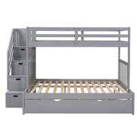 Twin over Twin/Full Bunk Bed with Twin Size Trundle - 7DAY'S