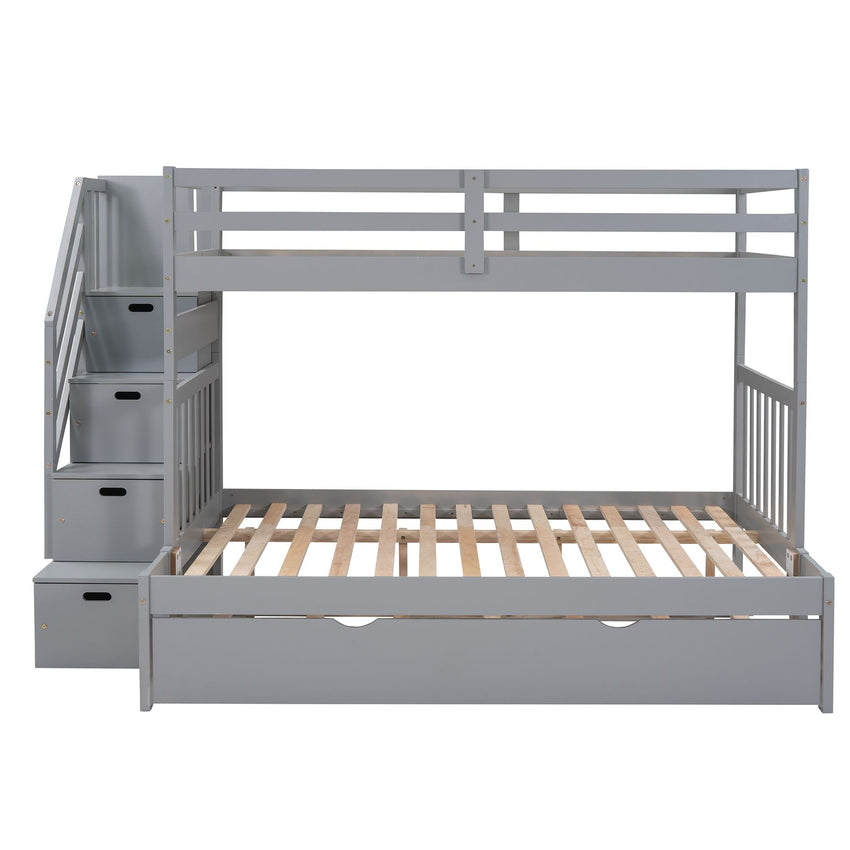 Twin over Twin/Full Bunk Bed with Twin Size Trundle - 7DAY'S