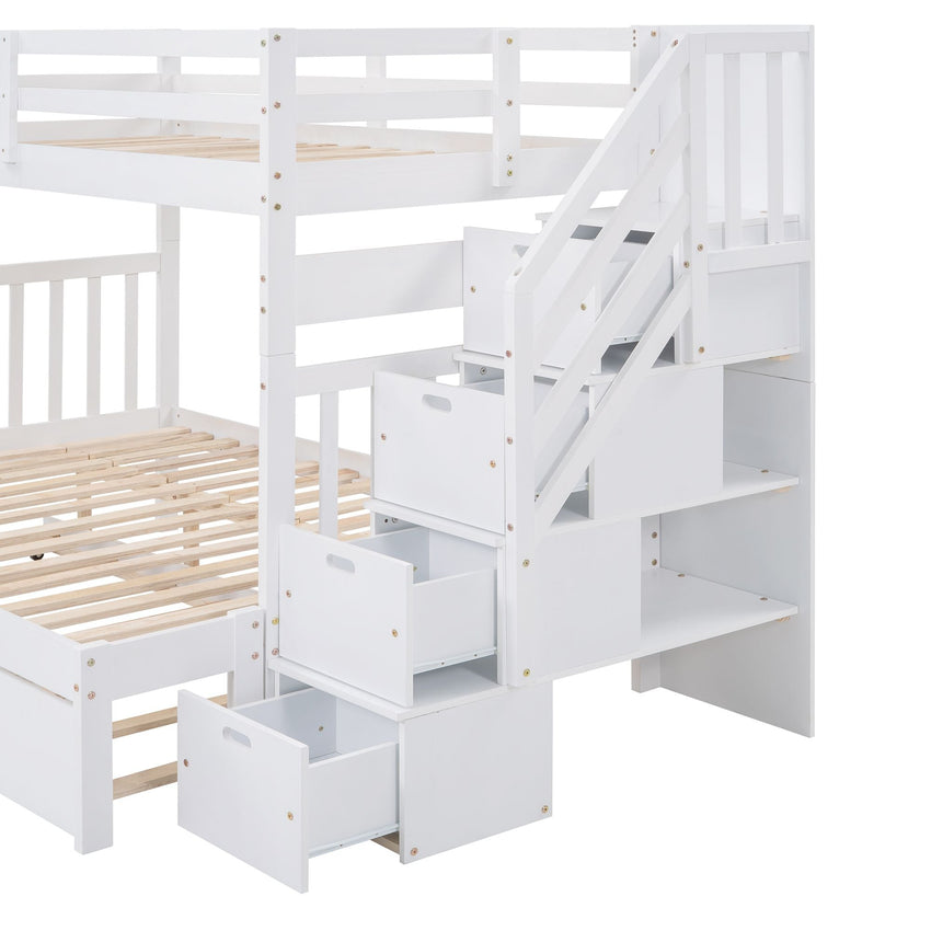 Twin over Twin/Full Bunk Bed with Twin Size Trundle - 7DAY'S