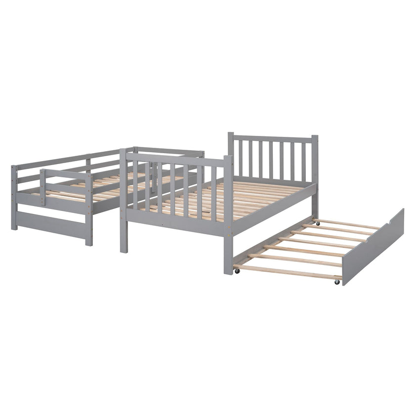 Twin over Twin/Full Bunk Bed with Twin Size Trundle - 7DAY'S