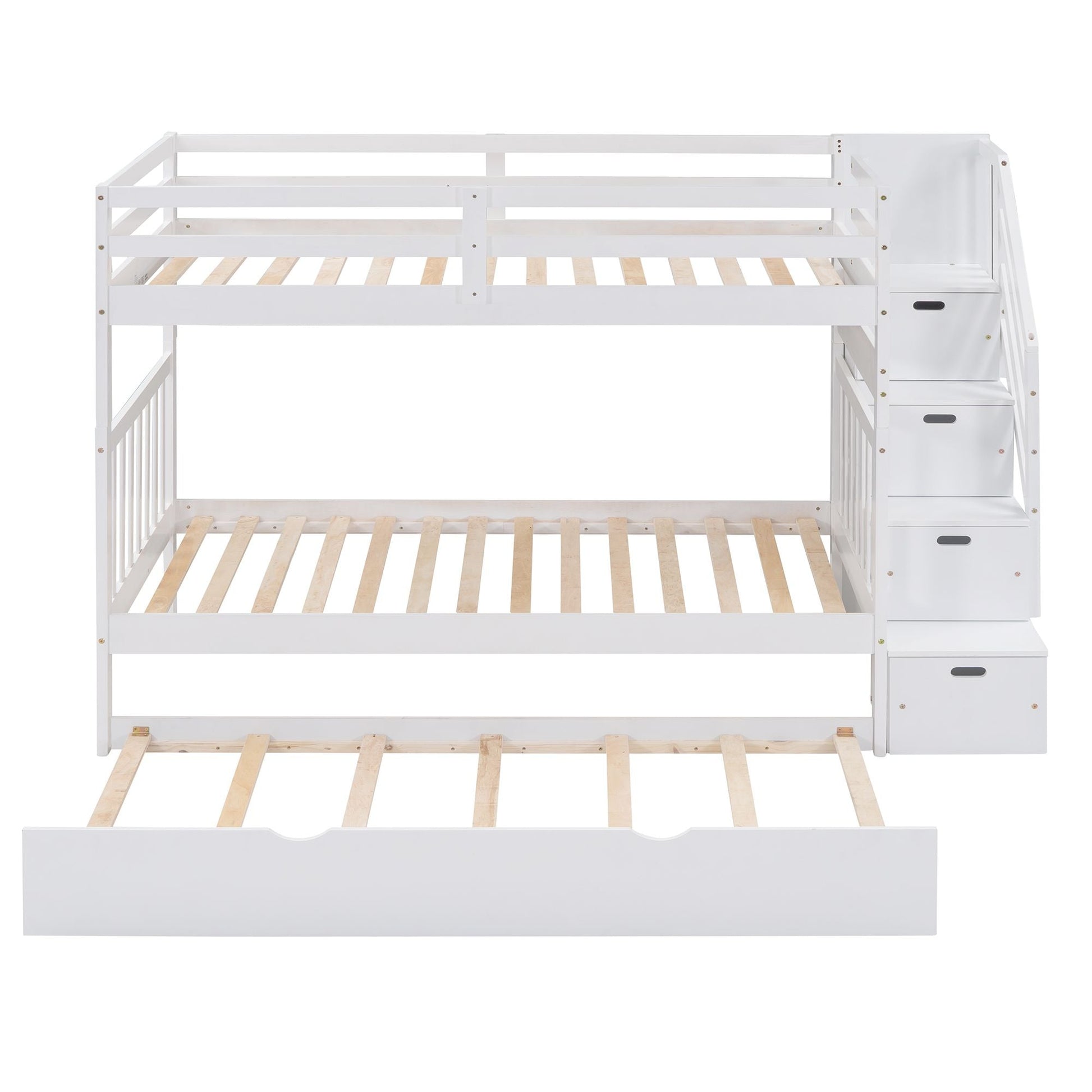 Twin over Twin/Full Bunk Bed with Twin Size Trundle - 7DAY'S