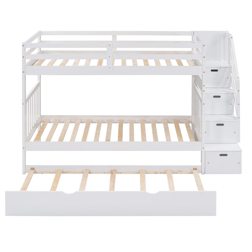 Twin over Twin/Full Bunk Bed with Twin Size Trundle - 7DAY'S