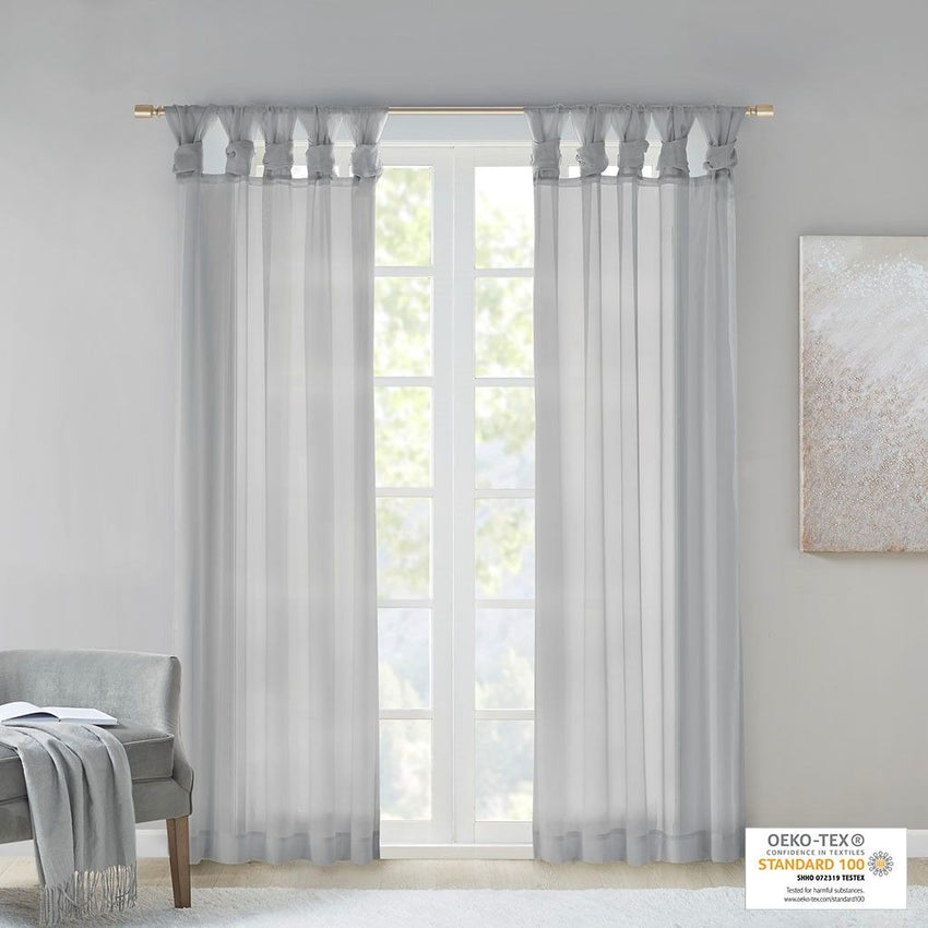 Twist Tab Voile Sheer Window Pair - 7DAY'S