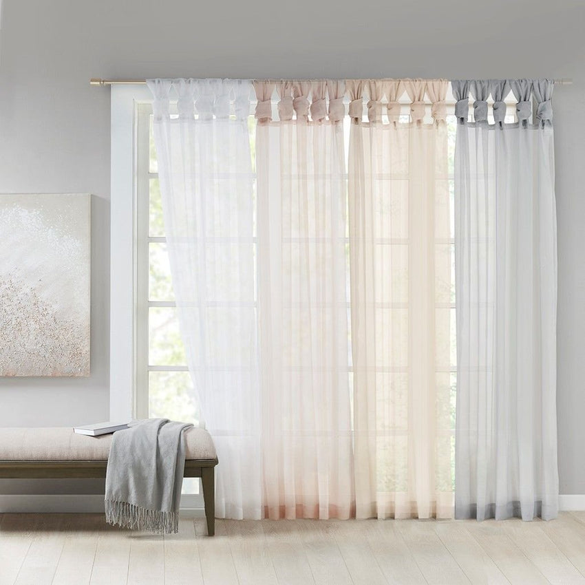 Twist Tab Voile Sheer Window Pair - 7DAY'S