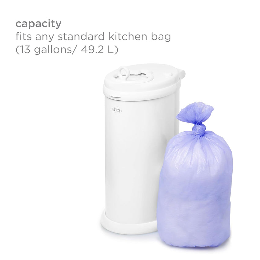 Ubbi Diaper Pail Plastic Bags, Disposable Baby Waste Bags, 3 Pack, 75 Count, 13 - Gallon Bags - 7DAY'S