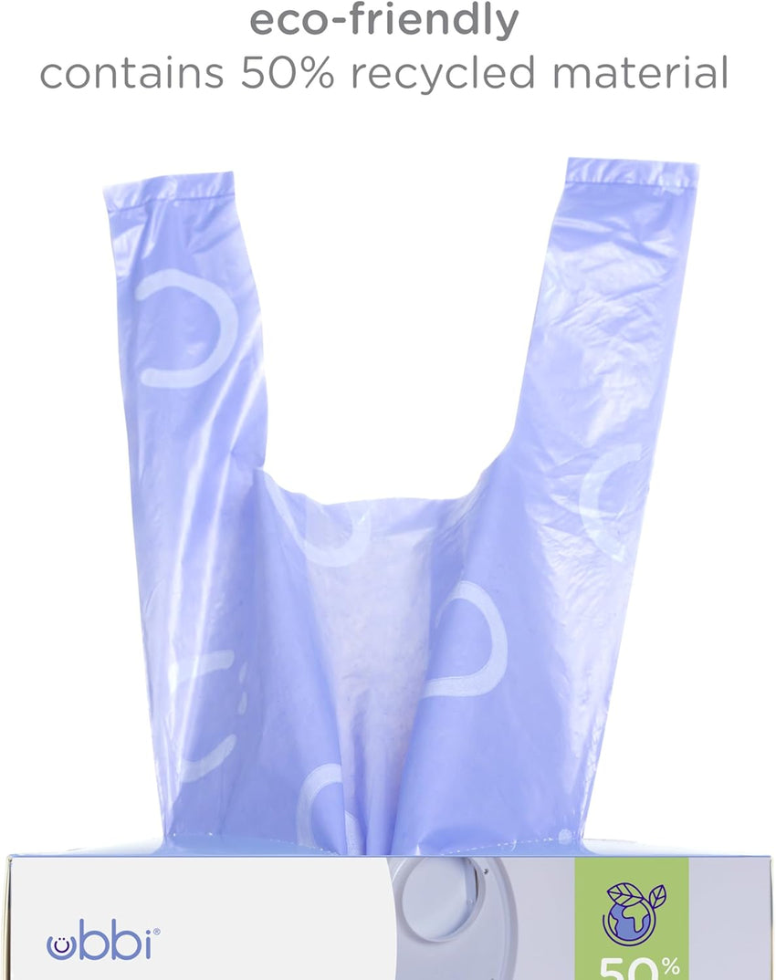 Ubbi Disposable Diaper Sacks, Lavender Scented, Easy - To - Tie Tabs, Diaper Disposal or Pet Waste Bags, 200 Count - 7DAY'S