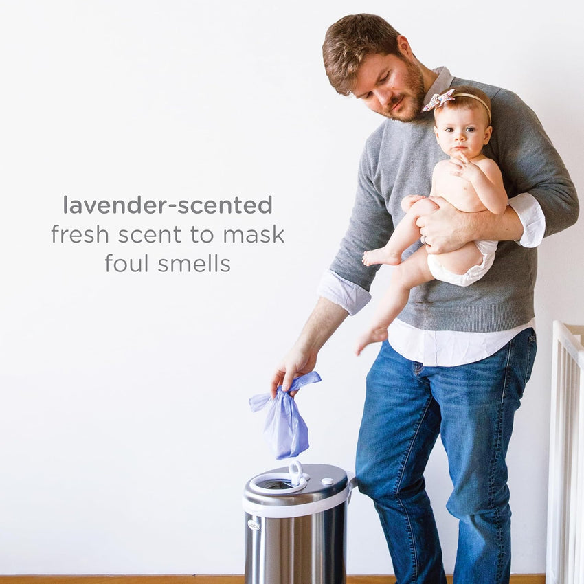 Ubbi Disposable Diaper Sacks, Lavender Scented, Easy - To - Tie Tabs, Diaper Disposal or Pet Waste Bags, 200 Count - 7DAY'S