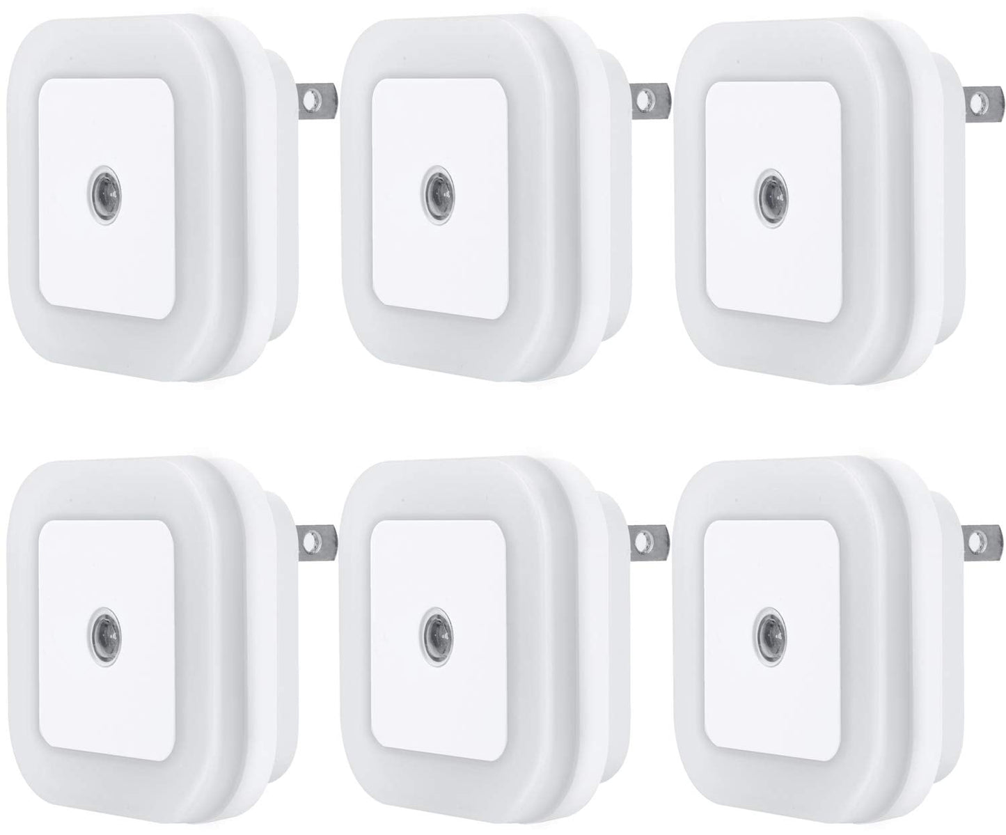 Uigos LED Night Light Lamp with Smart Sensor Dusk to Dawn Sensor, Daylight White, 0.5W Plug - in, 6 - Pack - 7DAY'S