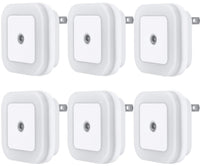 Uigos LED Night Light Lamp with Smart Sensor Dusk to Dawn Sensor, Daylight White, 0.5W Plug - in, 6 - Pack - 7DAY'S