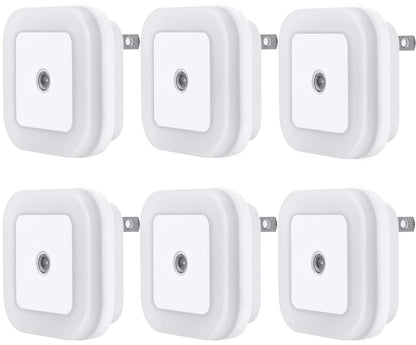 Uigos LED Night Light Lamp with Smart Sensor Dusk to Dawn Sensor, Daylight White, 0.5W Plug - in, 6 - Pack - 7DAY'S