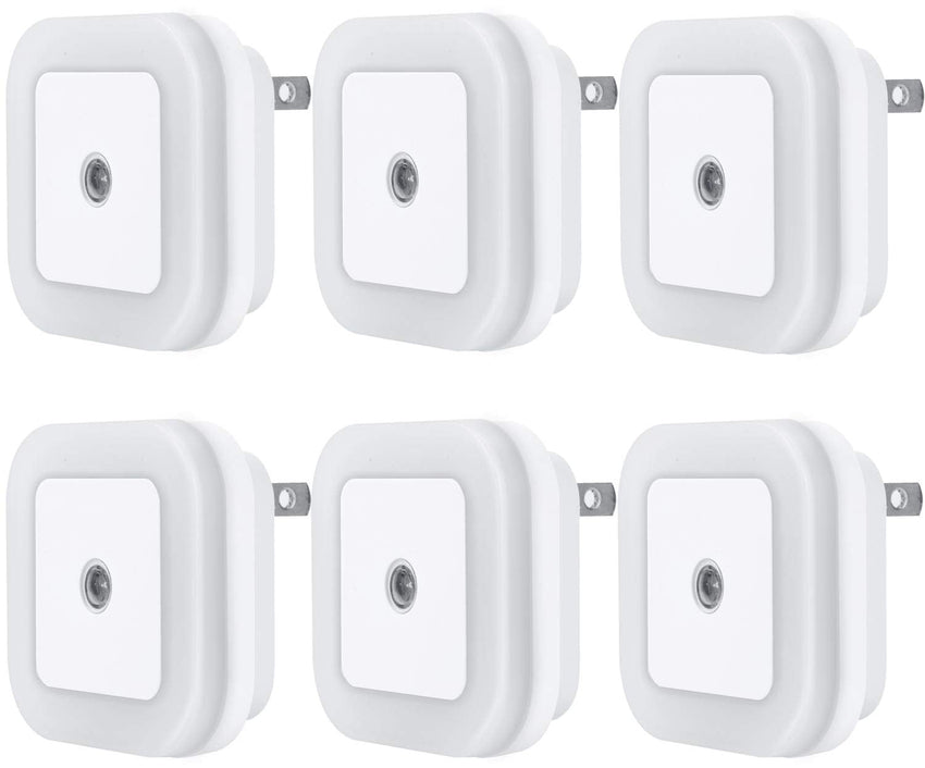 Uigos LED Night Light Lamp with Smart Sensor Dusk to Dawn Sensor, Daylight White, 0.5W Plug - in, 6 - Pack - 7DAY'S