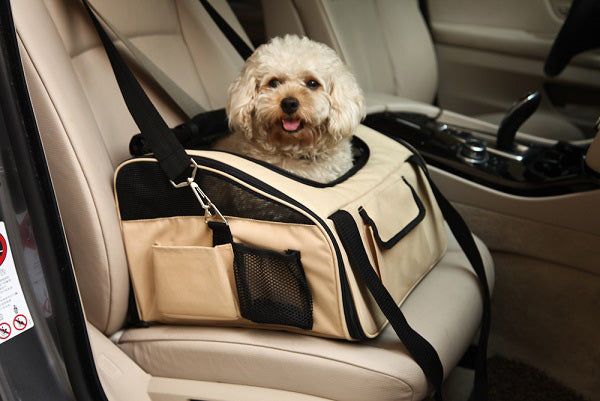 Ultra - Lock' Collapsible Safety Travel Wire Folding Pet Car Seat Carrier - 7DAY'S