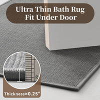Ultra Thin Bath Mats for Bathroom Mat Quick Dry, Non Slip PVC Backing Washable Bathroom Rugs, Absorbent Bath Rugs for Floor,20"x32",Grey - 7DAY'S