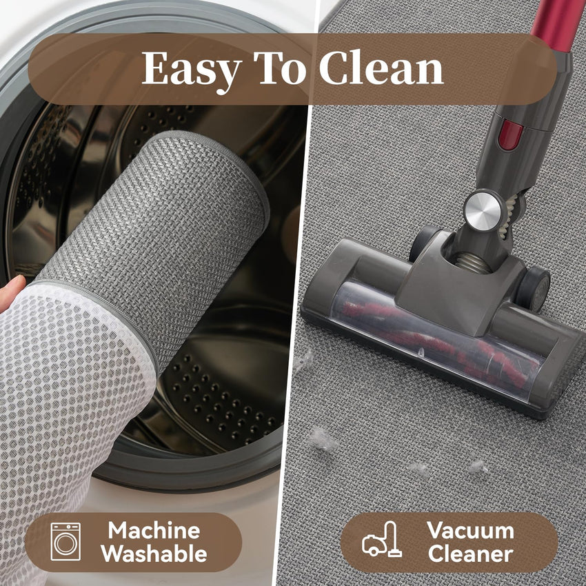 Ultra Thin Bath Mats for Bathroom Mat Quick Dry, Non Slip PVC Backing Washable Bathroom Rugs, Absorbent Bath Rugs for Floor,20"x32",Grey - 7DAY'S