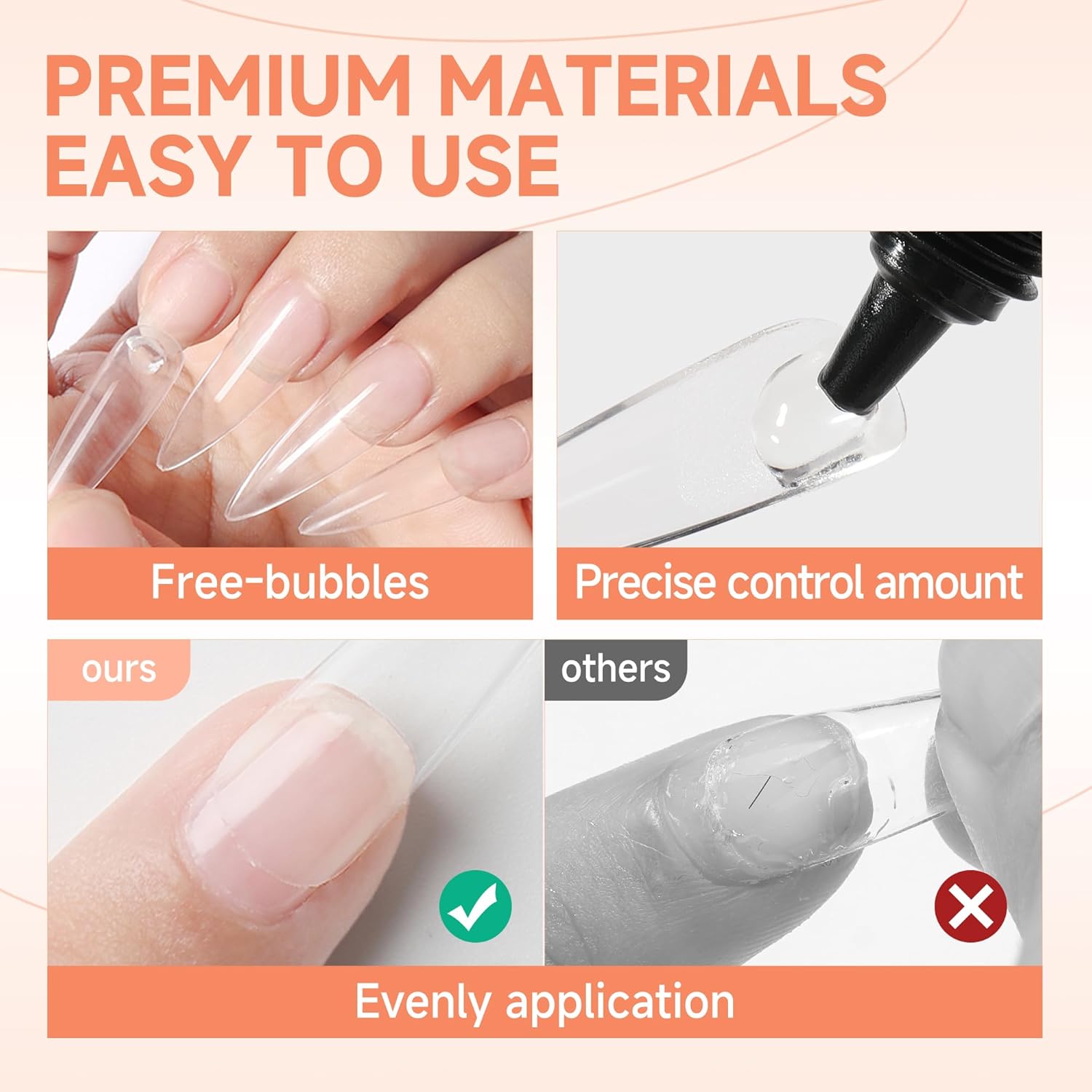 UNA GELLA Solid Nail Glue Gel 15ml Lamp Curing Needed Solid Soak Off U V/LED Lamp Required Super Strong Glue for Fake Acrylic Soft Gel Nail Tips Press On Nails Art Extension - 7DAY'S