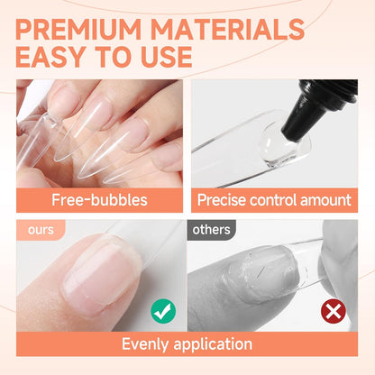 UNA GELLA Solid Nail Glue Gel 15ml Lamp Curing Needed Solid Soak Off U V/LED Lamp Required Super Strong Glue for Fake Acrylic Soft Gel Nail Tips Press On Nails Art Extension - 7DAY'S