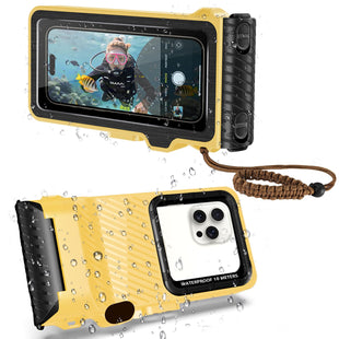 Underwater Phone Case for Snorkeling & Diving (50ft/15m), IP68 Waterproof Case for Swimming, Universal Underwater Touch Screen Case Compatible with iPhone (Orange, 4th Generation Phone Case) - 7DAY'S