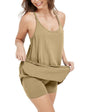 Unilexi Women's Althletic Dresses with Pockets Summer Sleeveless Workout Mini Dress with Shorts Tennis Dress - 7DAY'S