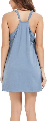 Unilexi Women's Althletic Dresses with Pockets Summer Sleeveless Workout Mini Dress with Shorts Tennis Dress - 7DAY'S