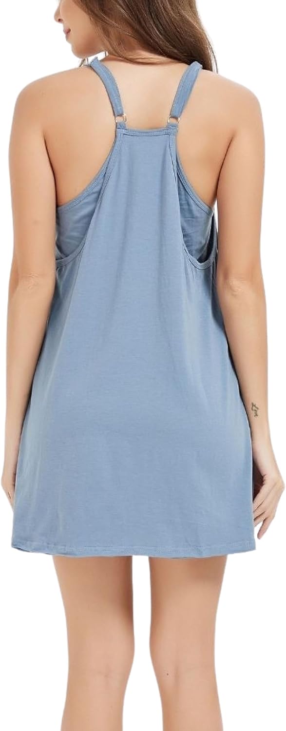 Unilexi Women's Althletic Dresses with Pockets Summer Sleeveless Workout Mini Dress with Shorts Tennis Dress - 7DAY'S