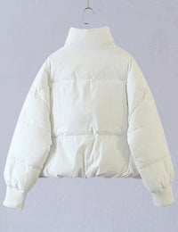 Unilexi Womens Casual Cropped Puffer Jackets Oversized Padded Stand Collar Winter Coats - 7DAY'S