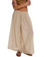 Unilexi Womens Casual Elastic Waist Wide Leg Palazzo Pants Low - Rise Flowy Beach Dress Pants - 7DAY'S