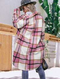 Unilexi Womens Casual Long Plaid Flannel Shackets Long Sleeve Lapel Thin Coat Button Down Oversize Shirt Jacket - 7DAY'S