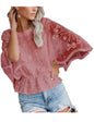 Unilexi Womens Fashion 3/4 Sleeve Lace Tops Elegant Floral Sheer Shirt Casual Mesh Blouses for Women - 7DAY'S
