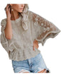 Unilexi Womens Fashion 3/4 Sleeve Lace Tops Elegant Floral Sheer Shirt Casual Mesh Blouses for Women - 7DAY'S