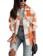 Unilexi Womens Fashion Long Sleeve Colorful Plaid Shackets Loose Lapel Collar Fleece Cardigan Coat - 7DAY'S