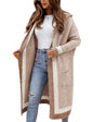 Unilexi Womens Loose Colorful Long Cardigan Sweater Oversized Striped Open Front Hooded with Pockets - 7DAY'S