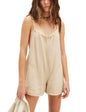 Unilexi Womens Loose Overall Shorts Casual Summer Rompers Sleeveless Adjustable Tie Strap Linen Jumpsuits Shorts With Pockets - 7DAY'S