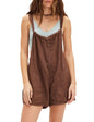 Unilexi Womens Loose Overall Shorts Casual Summer Rompers Sleeveless Adjustable Tie Strap Linen Jumpsuits Shorts With Pockets - 7DAY'S
