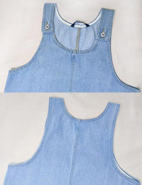 Unilexi Women’s Loose Summer Sexy Denim Skirt Casual Sleeveless Jean Overall Dresses with Pockets - 7DAY'S