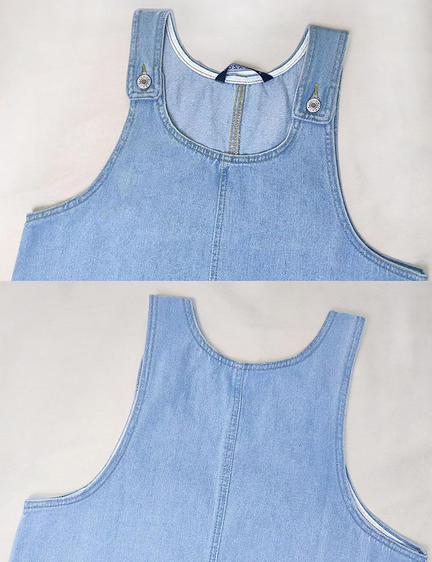 Unilexi Women’s Loose Summer Sexy Denim Skirt Casual Sleeveless Jean Overall Dresses with Pockets - 7DAY'S