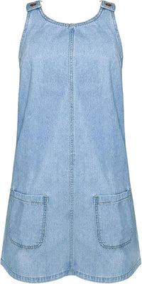 Unilexi Women’s Loose Summer Sexy Denim Skirt Casual Sleeveless Jean Overall Dresses with Pockets - 7DAY'S