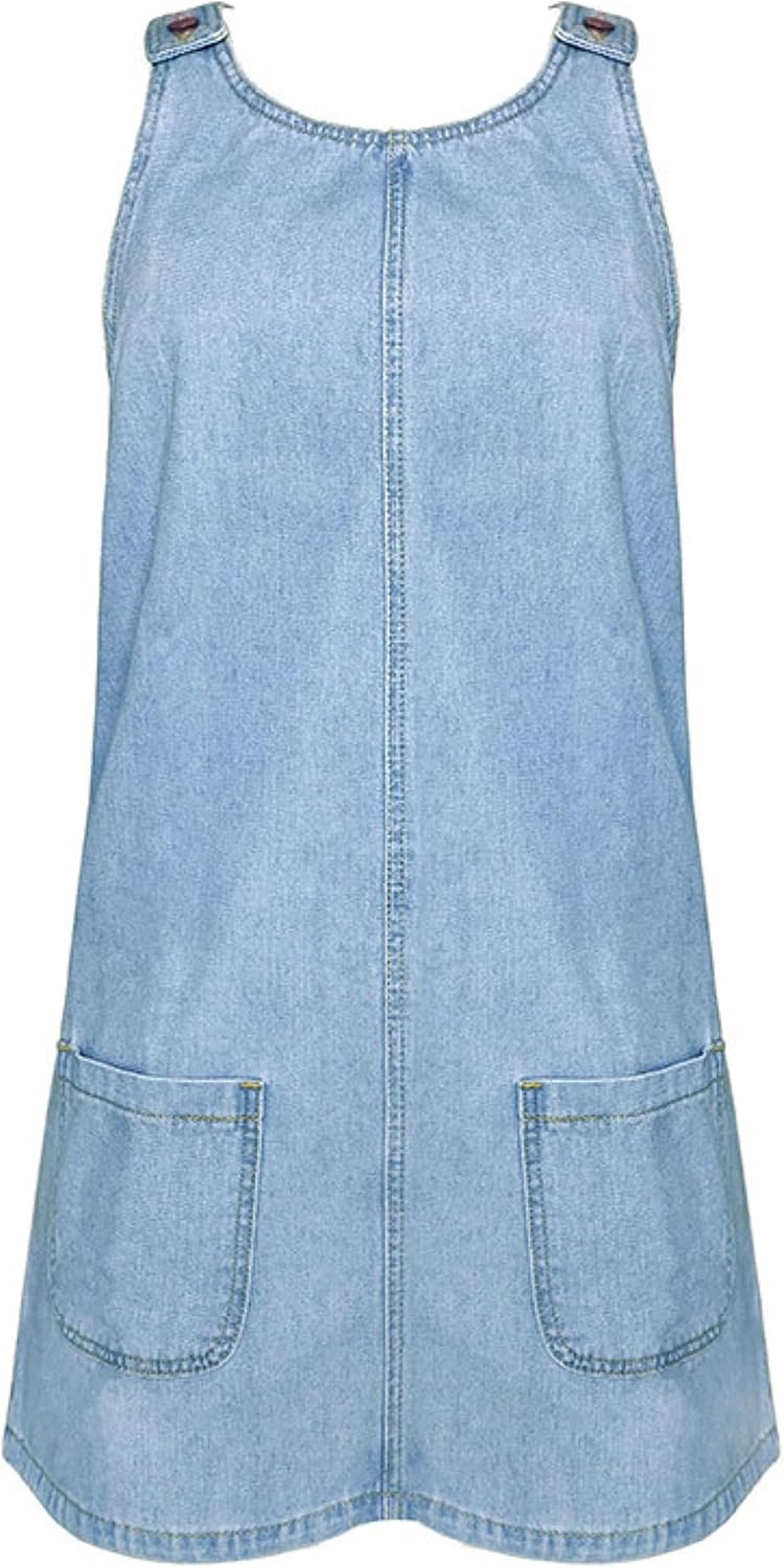 Unilexi Women’s Loose Summer Sexy Denim Skirt Casual Sleeveless Jean Overall Dresses with Pockets - 7DAY'S