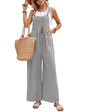 Unilexi Women’s Loose Wide Leg Bib Jumpsuits Button Baggy Overalls with Pockets - 7DAY'S
