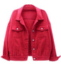 Unilexi Women's Solid Color Denim Jacket Long Sleeve Jean Jacket Casual Coat with Pockets - 7DAY'S