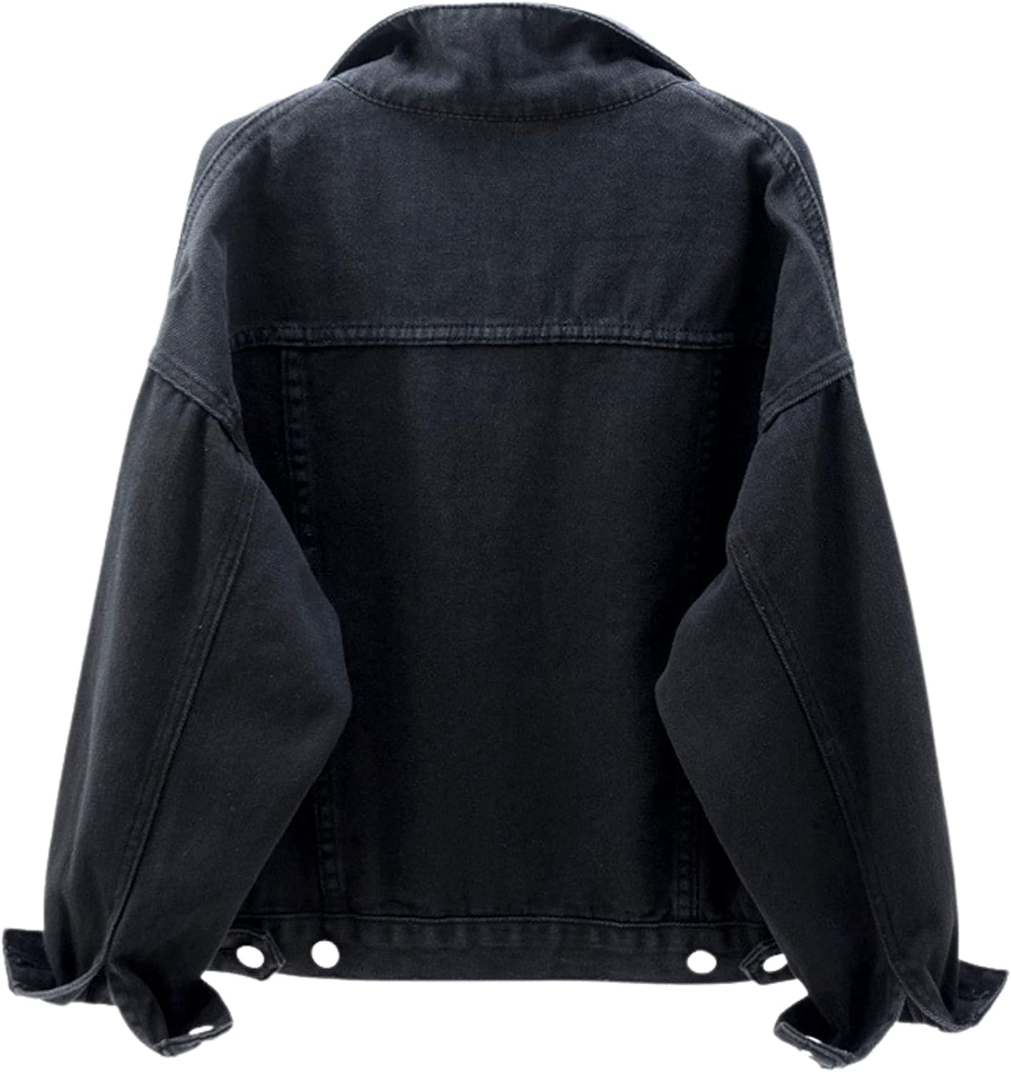 Unilexi Women's Solid Color Denim Jacket Long Sleeve Jean Jacket Casual Coat with Pockets - 7DAY'S