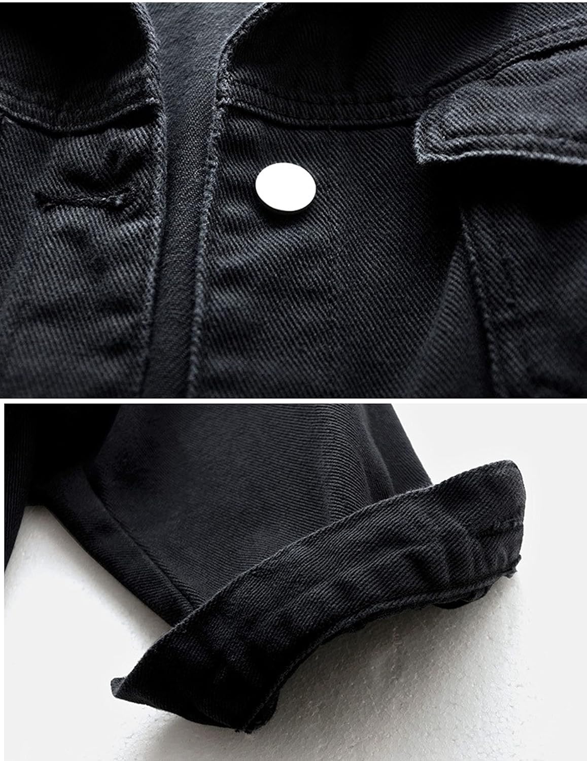 Unilexi Women's Solid Color Denim Jacket Long Sleeve Jean Jacket Casual Coat with Pockets - 7DAY'S