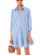 Unilexi Womens Trendy Collared Long Sleeve Shirt Dress Mini Shift Tunic Dress Ruffle Hem Blouses with Pockets - 7DAY'S