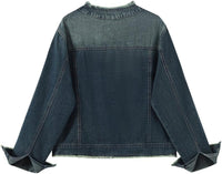 Unilexi Womens Vintage Denim Jacket Distressed Jean Jacket Cute Boyfriend Fall Denim Outfit - 7DAY'S