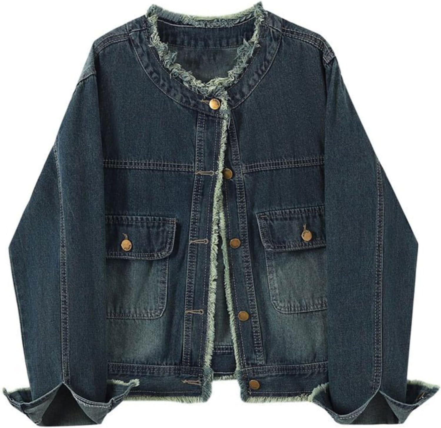 Unilexi Womens Vintage Denim Jacket Distressed Jean Jacket Cute Boyfriend Fall Denim Outfit - 7DAY'S