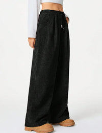 Unilexi Womens Wide - Leg Corduroy Pants with Drawstring Elastic Waist Casual Palazzo Pants Loose Fit - 7DAY'S
